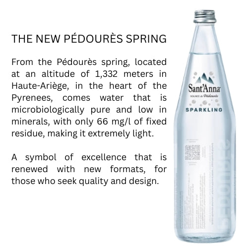 Acqua Sant'Anna Pédourès Spring Natural Sparkling Mineral Water | Glass 12 X75cl