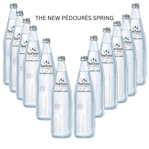 Acqua Sant'Anna Pédourès Spring Natural Sparkling Mineral Water | Glass 12 X75cl