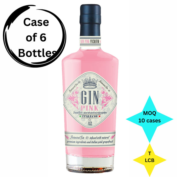 PINK GIN 6X50cl 42%Vol. - Price X bottle £10.99 - MOQ 10 Cases