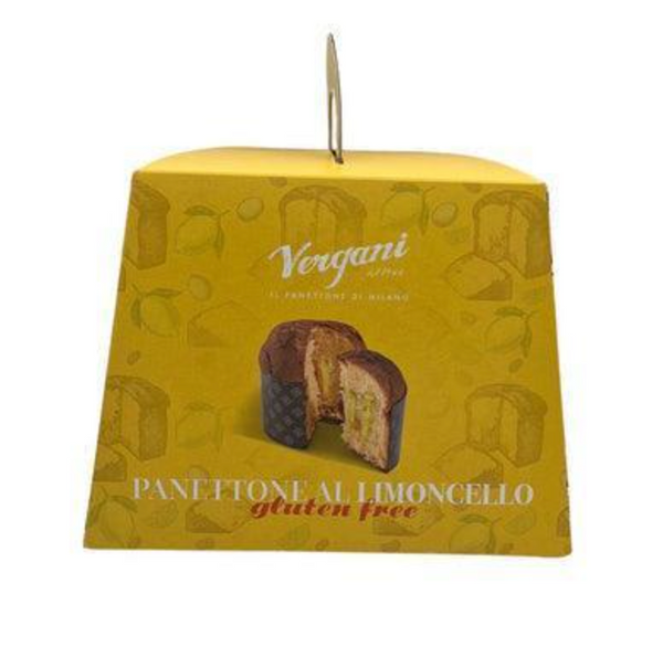 Vergani Milano Gluten Free Limoncello Panettone 600g in Elegant Cardboard Box