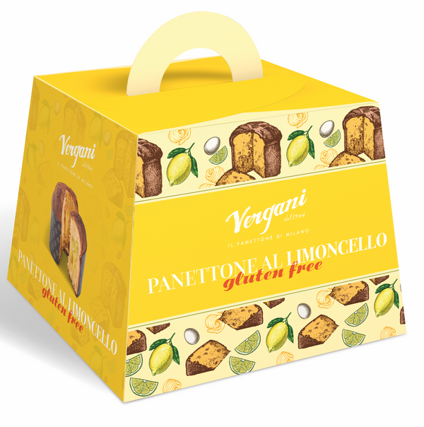 Vergani Milano Gluten Free Limoncello Panettone 600g in Elegant Cardboard Box