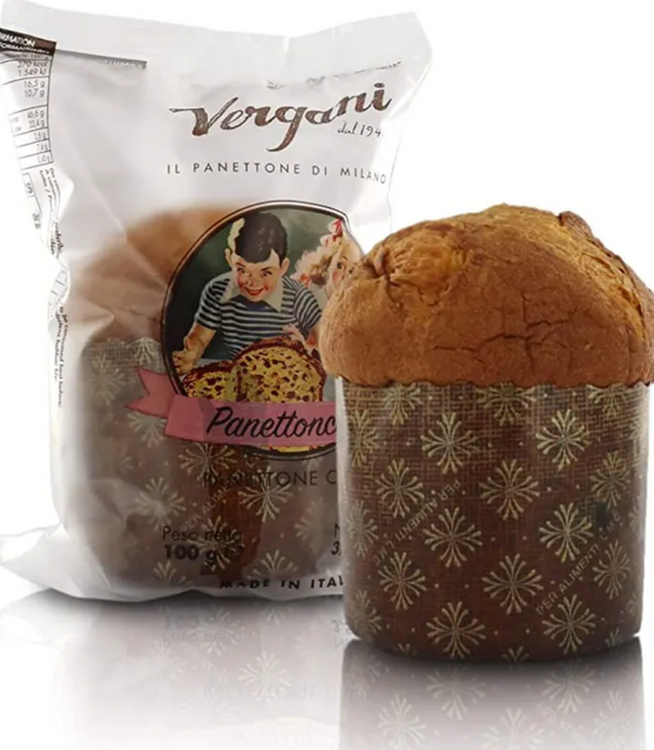 Vergani Milano Gift Box Mignon in Elegant Cardboard Box | Classic Panettone 100g + Pear&Chocolate Panettone 100g + Chocolate Panettone 100g + Pandoro 80g | 380g
