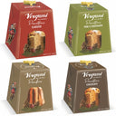 Vergani Milano Gift Box Mignon in Elegant Cardboard Box | Classic Panettone 100g + Pear&Chocolate Panettone 100g + Chocolate Panettone 100g + Pandoro 80g | 380g