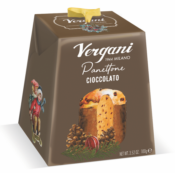 Vergani Milano Gift Box Mignon in Elegant Cardboard Box | Classic Panettone 100g + Pear&Chocolate Panettone 100g + Chocolate Panettone 100g + Pandoro 80g | 380g