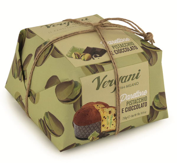 Vergani Milano Pistachio cream & Chocolate drops Panettone Gourmet 750g