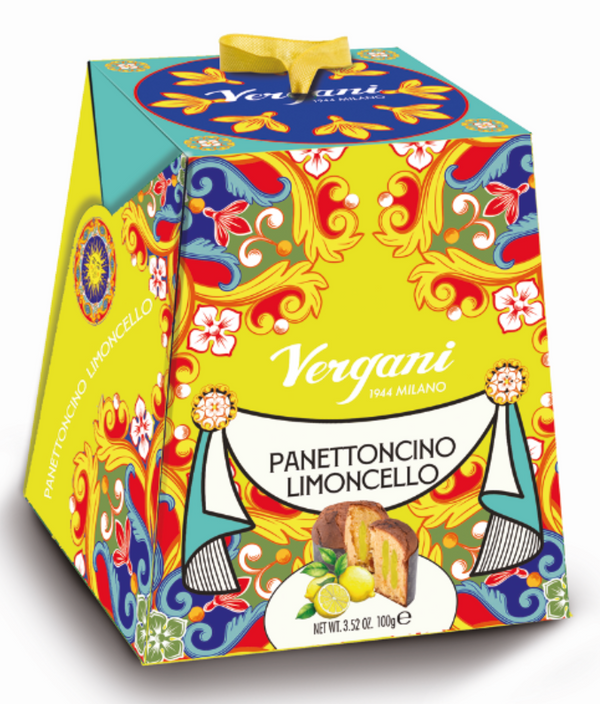 Vergani Milano Mini Panettone Sicily Trip Gift Box in Elegant Cardboard Box | Classic + Limoncello + Pistachio + Cannolo Panettoncino | 4X100g