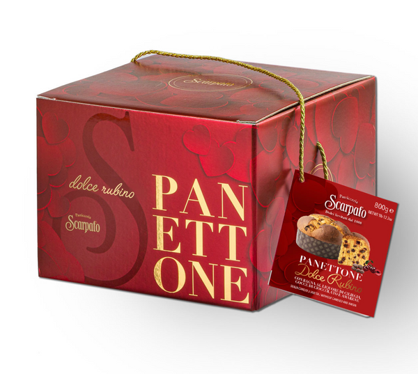 Scarpato Dolce Rubino Panettone Black Cherry Amarena Liqueur & Dark Chocolate Chips 800g