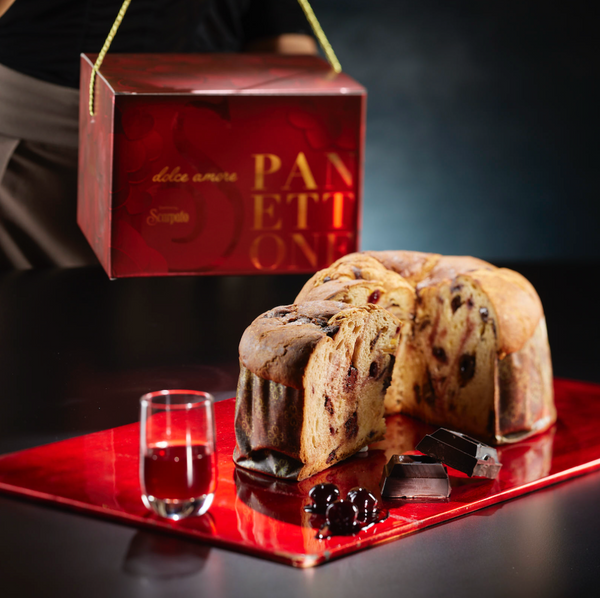 Scarpato Dolce Rubino Panettone Black Cherry Amarena Liqueur & Dark Chocolate Chips 800g