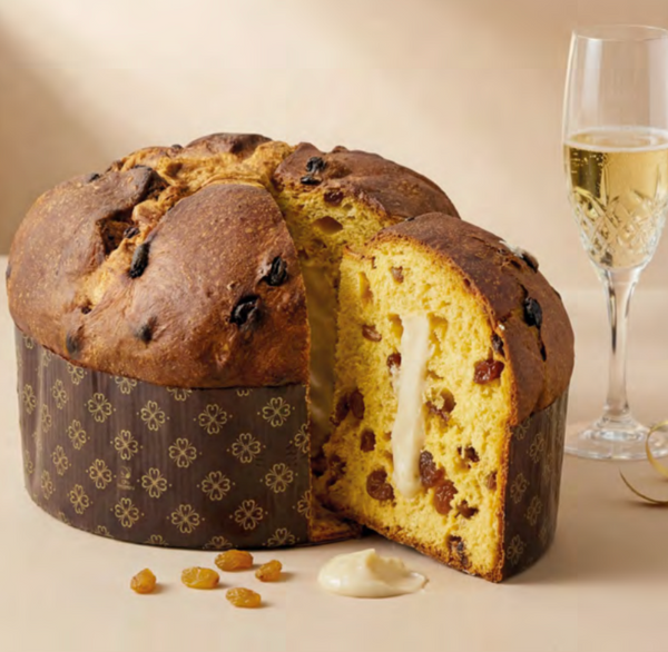 Scarpato Bollicine Wine Panettone 750g filled with Prosecco Cream, in elegant tin box