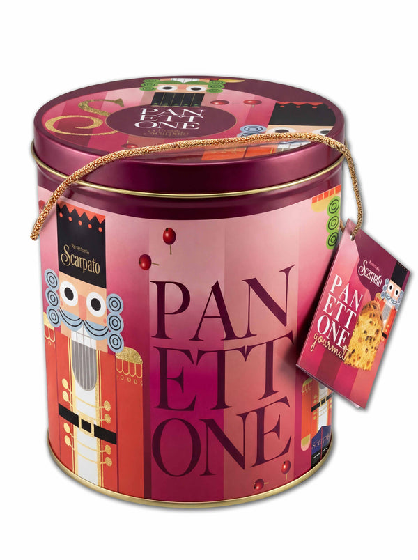 Scarpato Classic Gourmet Panettone 1000g, with candied Sicilian oranges and Diamante citron | in Elegant Tin