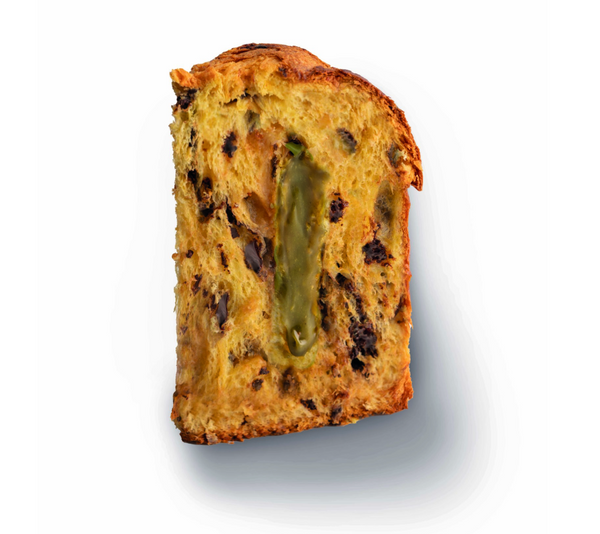 Scarpato Salted Pistachio Panettone Dolcesale 1000g filled with Pistacchio di Bronte PDO cream, in Elegant Cardboard Box