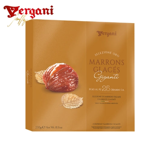 Premium Vergani Whole Marrons Glaces Gift Box 230g
