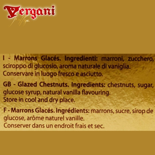 Premium Vergani Whole Marrons Glaces Gift Box 230g