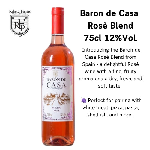 Baron de Casa Rosè Blend 6X75cl 12%Vol. + White Blend 6X75cl 12%Vol.