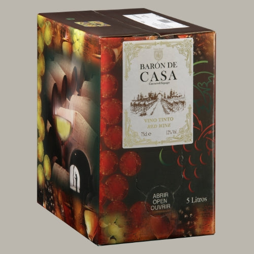 Baron de Casa Tempranillo Bag in Box 5Lt 12%Vol. - Price X Litre £4.70 - MOQ 10 BIB