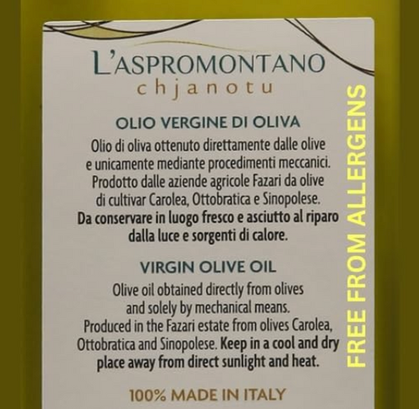 L'Aspromontano Chjanotu Italian Premium Virgin Olive Oil 750ml